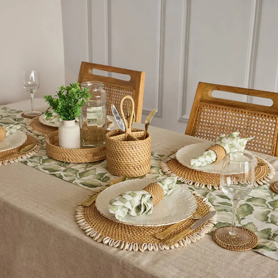 Lishi Handwoven Rattan Coasters-Natural-Set Of 4 Quilt Avenue