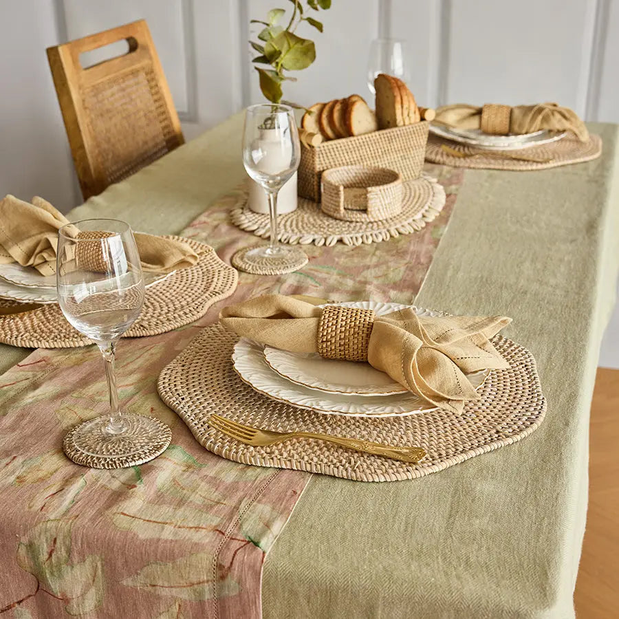 Ferrara Handwoven Rattan Star Placemat-Natural Quilt Avenue