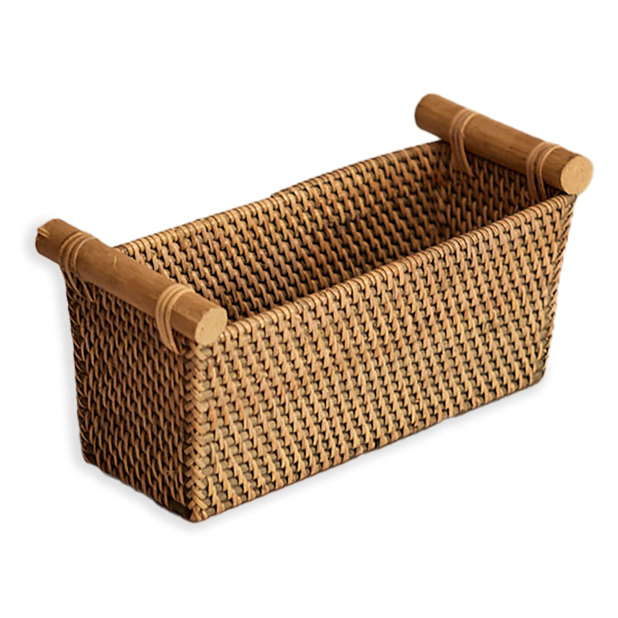 Cairo Handwoven Rattan Bread & Utility Basket-Grey