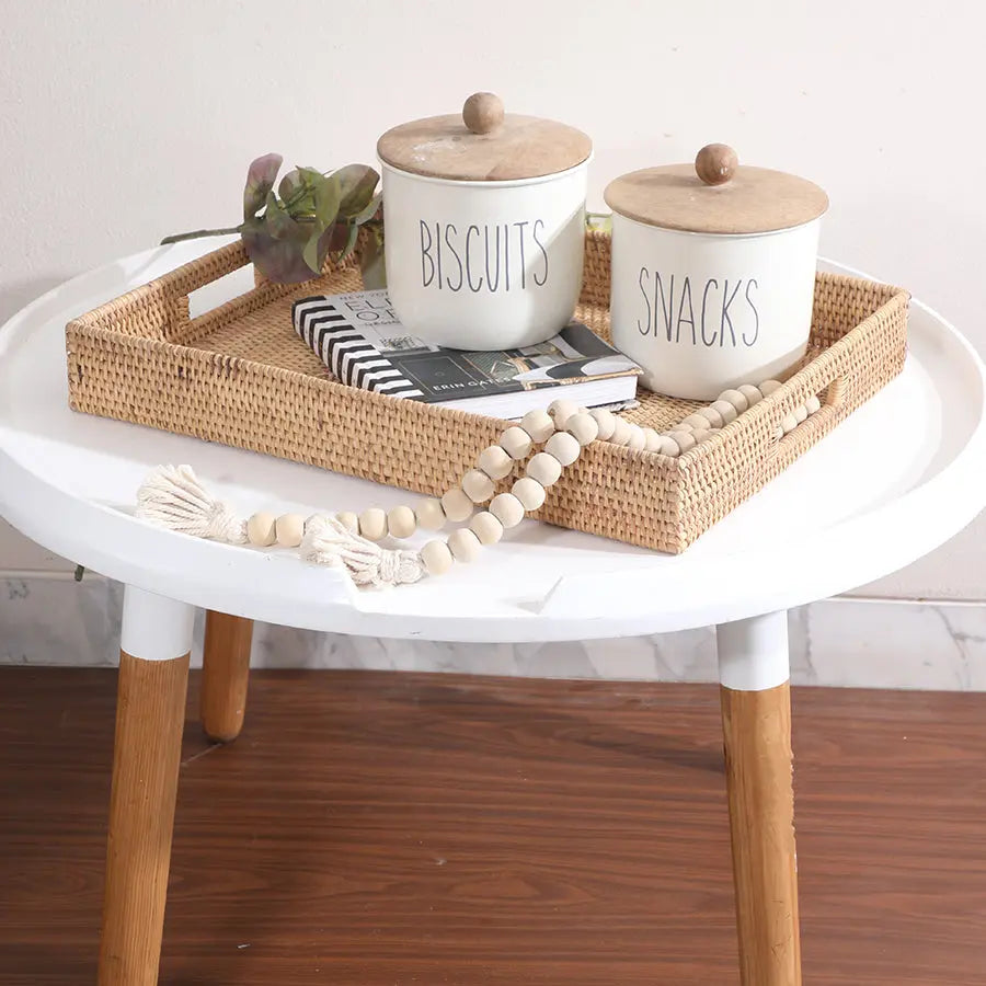 Manila Handwoven Rattan Tray-Natural Quilt Avenue