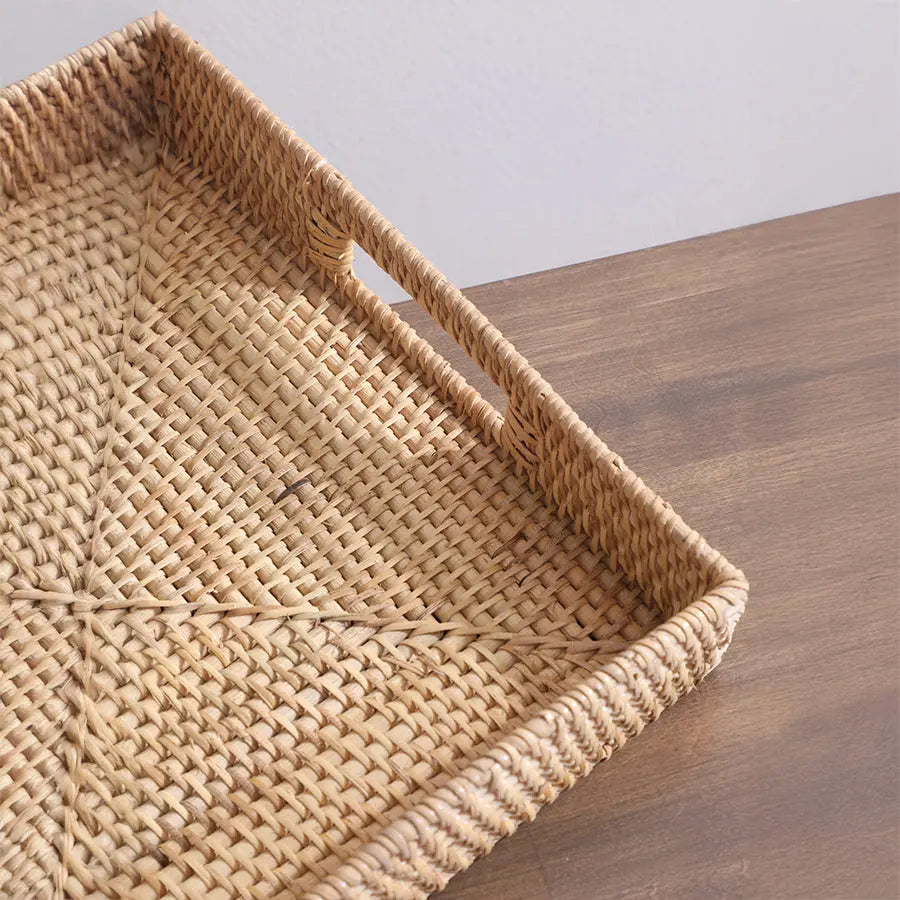 Manila Handwoven Rattan Tray-Natural Quilt Avenue