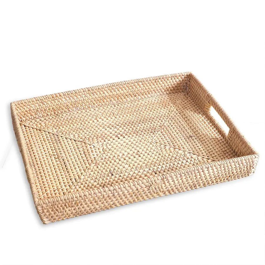 Manila Handwoven Rattan Tray-Natural Quilt Avenue
