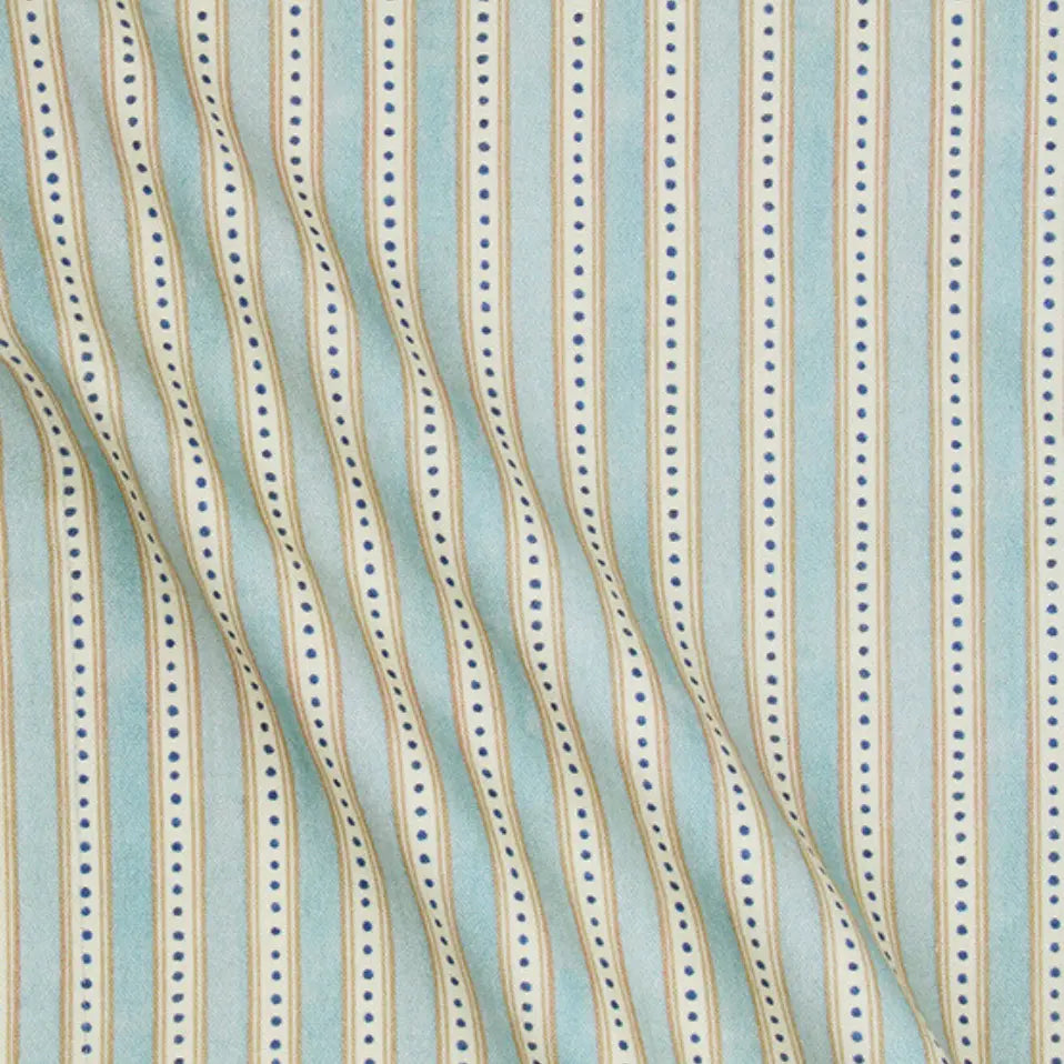 River Soft Blue Printed Cotton Slub Fabric SanctuaryLiving