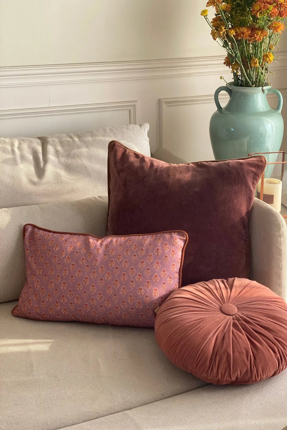 Glow Berry Velvet Cushion Cover SanctuaryLiving