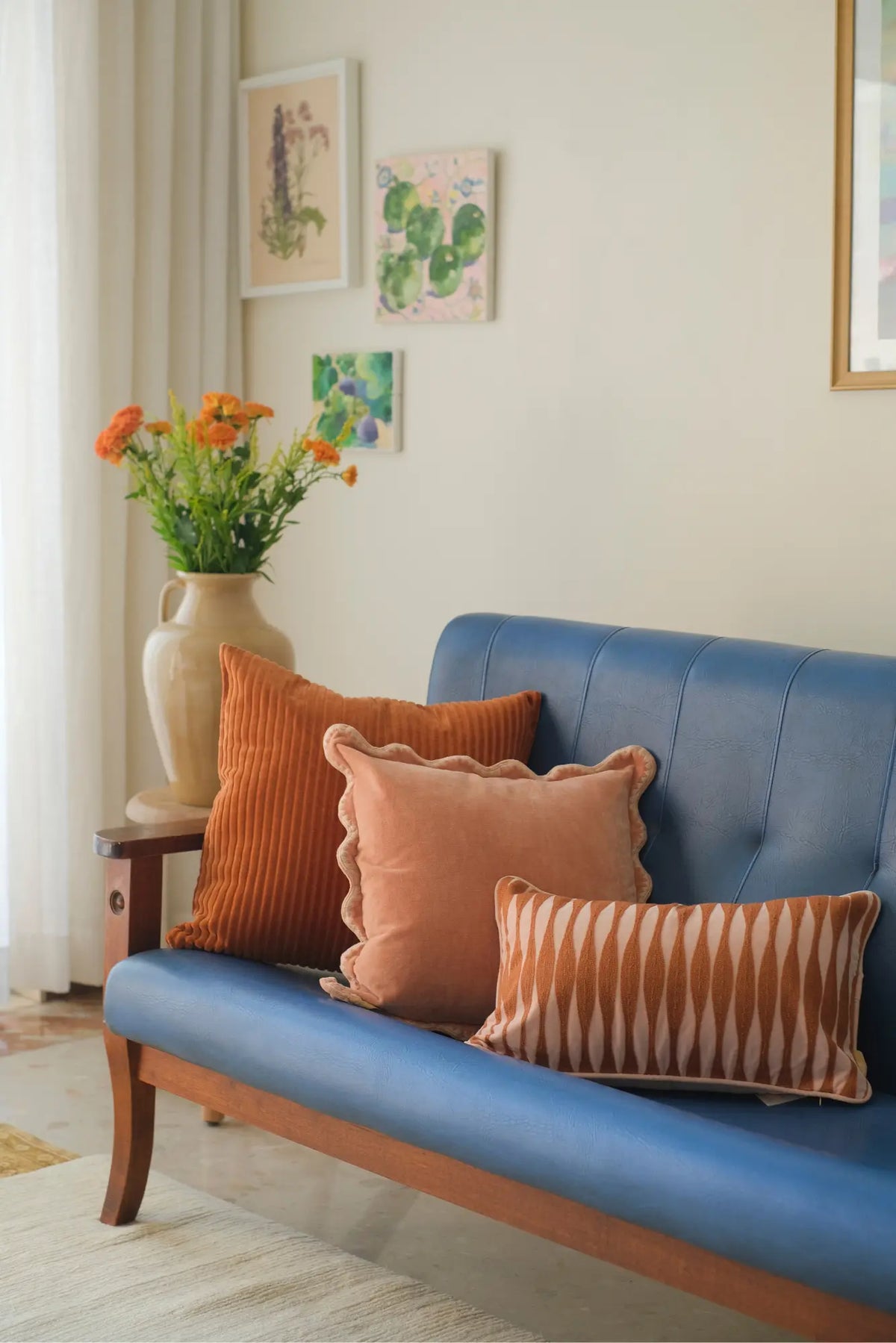 Glow Burnt Orange Velvet Cushion Cover SanctuaryLiving