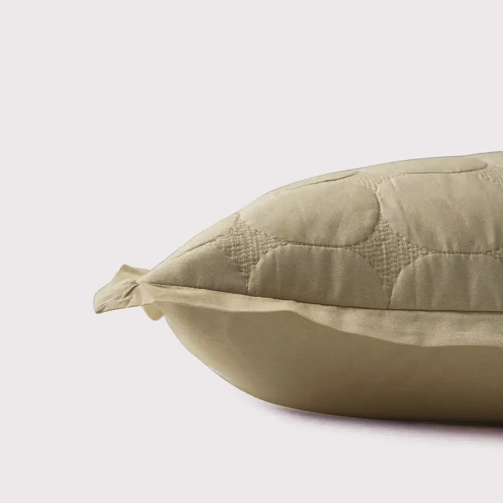 Zen Beige Cotton Quilted Bedding Set