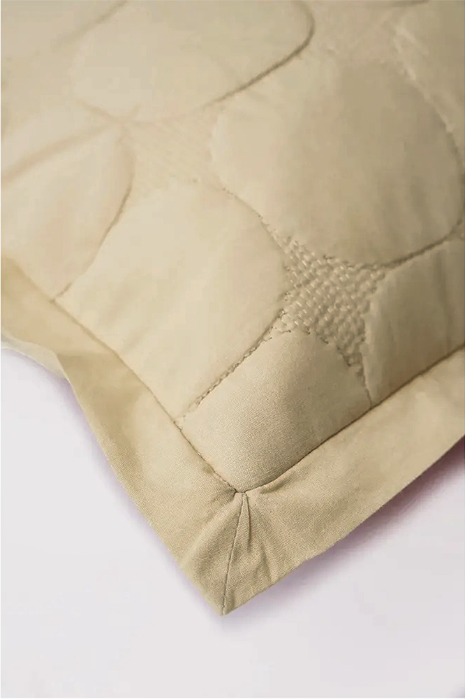 Zen Beige Cotton Quilted Bedding Set