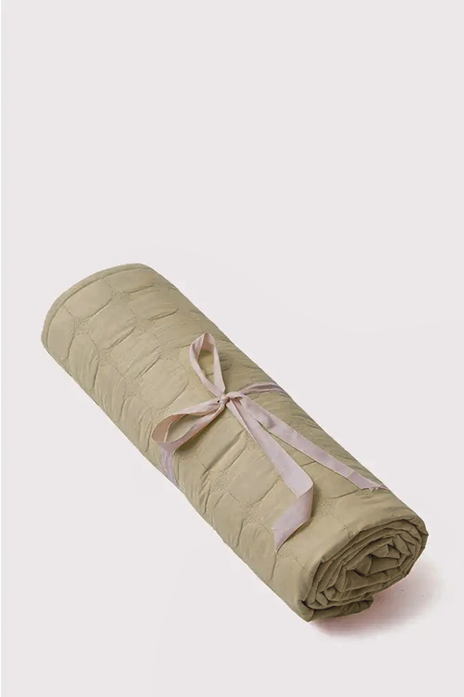 Zen Beige Cotton Quilted Bedding Set