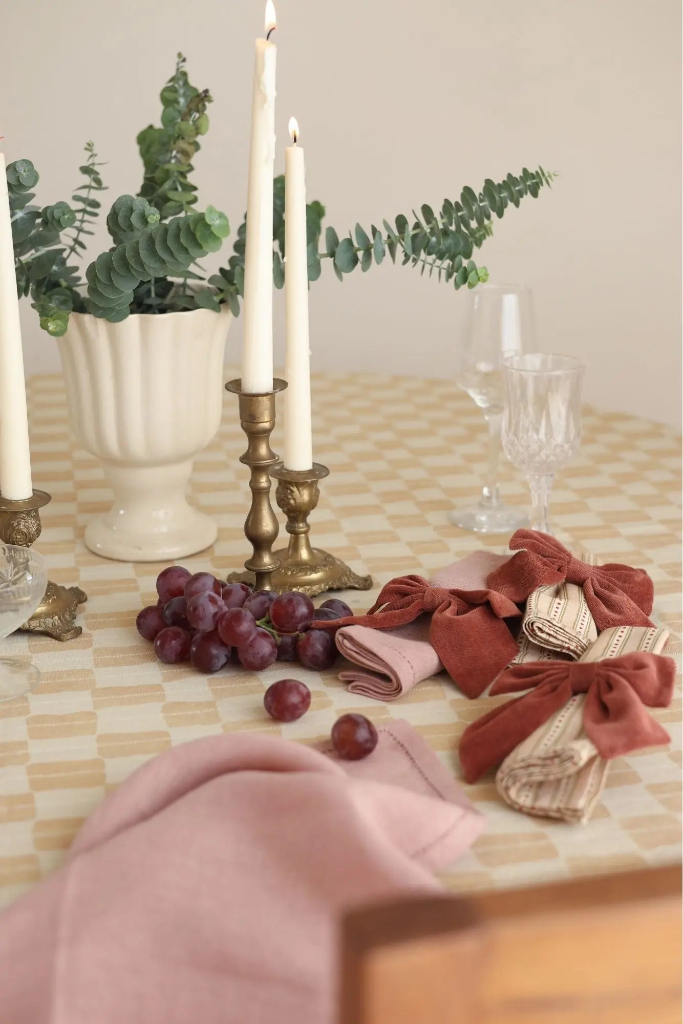 Rhubarb Velvet Napkin Rings-Set of 4 SanctuaryLiving