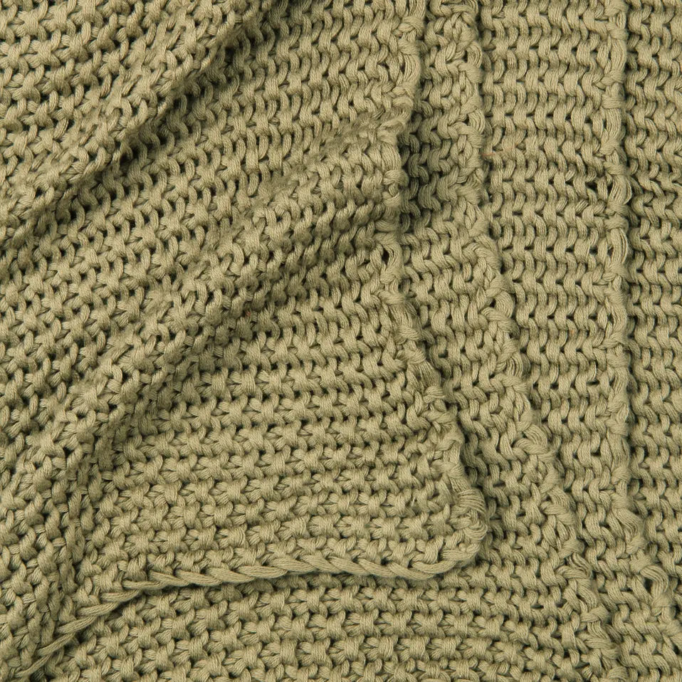 Olive Moss Knit Throw SanctuaryLiving