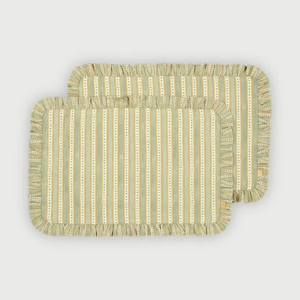 River Fern Ruffle Table Mats-Set of 2 SanctuaryLiving