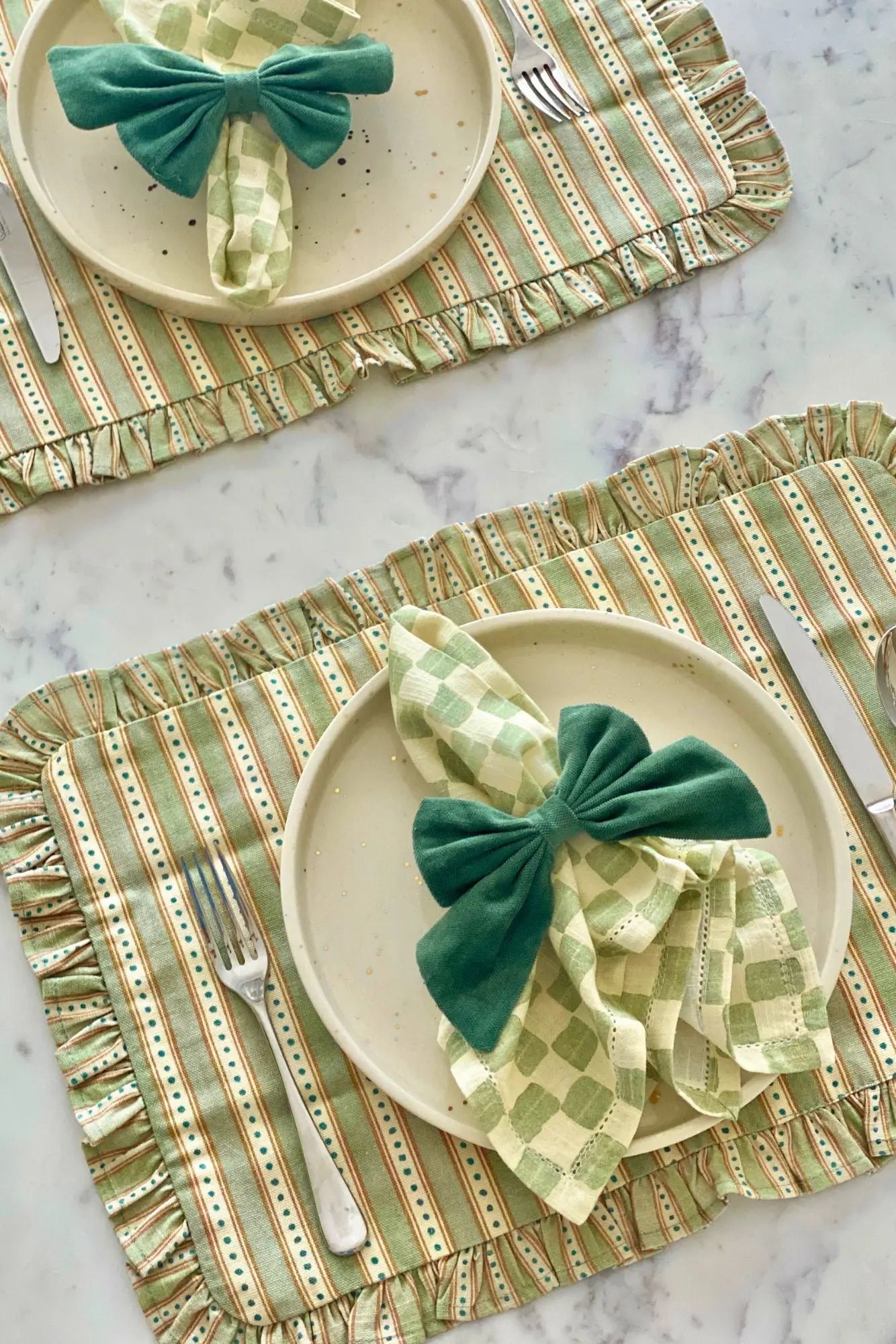 River Fern Ruffle Table Mats-Set of 2 SanctuaryLiving