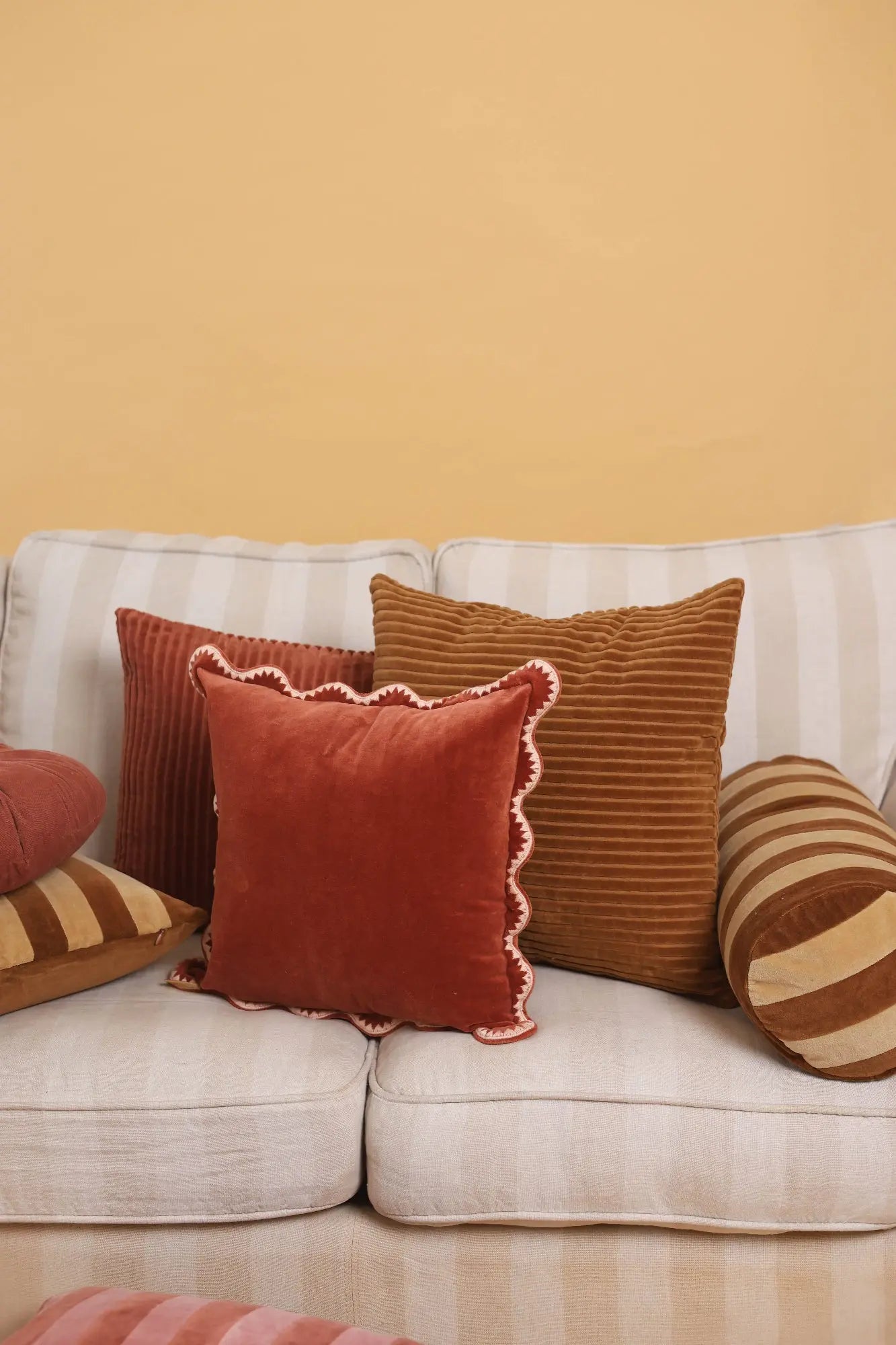 Mirage Scallop Rhubarb Cushion Cover SanctuaryLiving