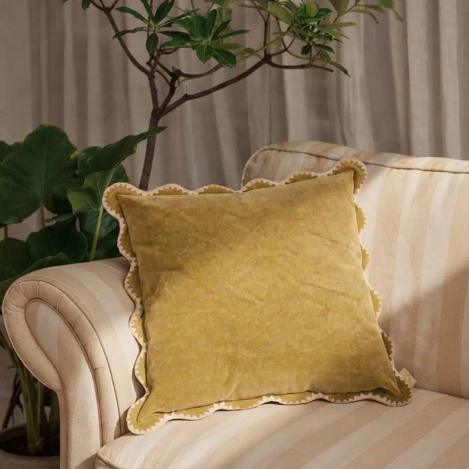 Mirage Scallop Deep Ochre Cushion Cover