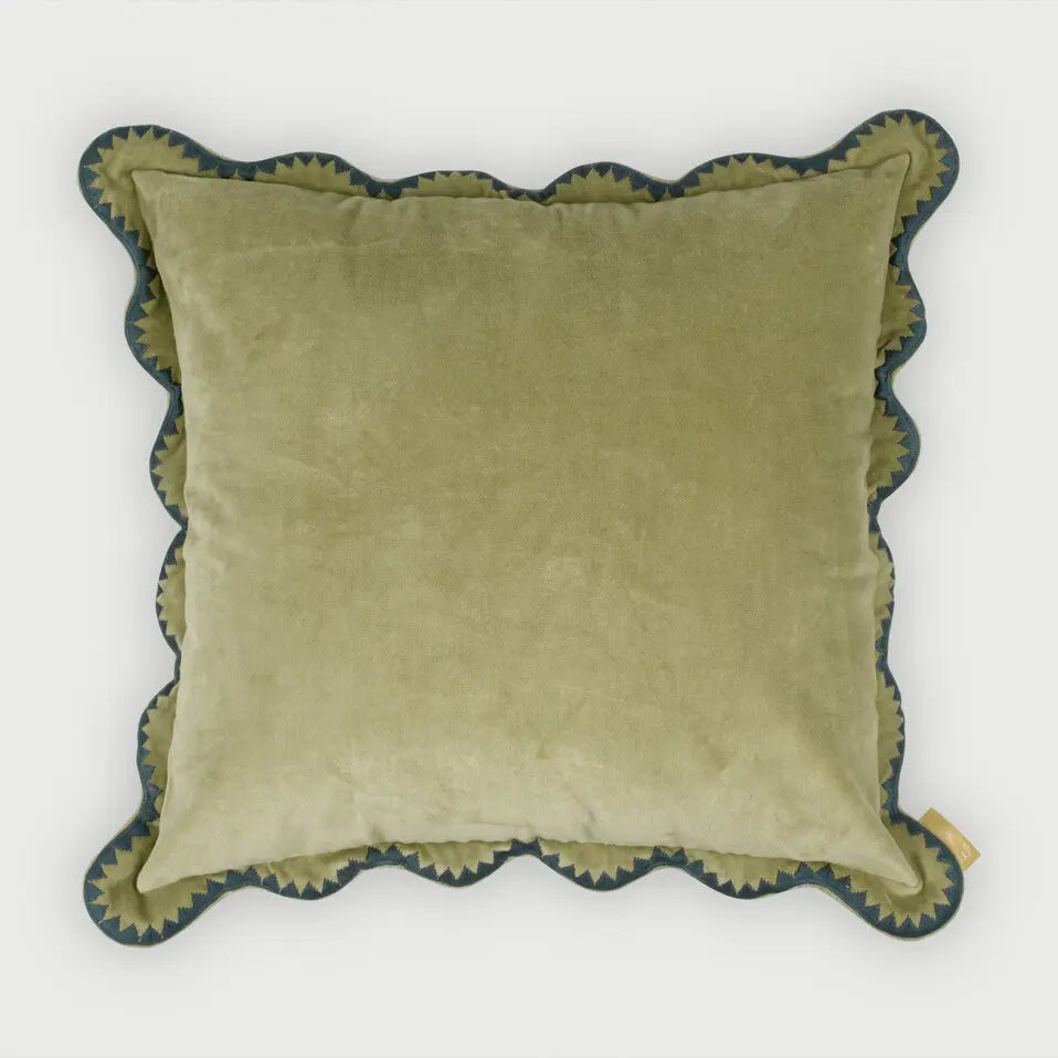 Mirage Scallop Moss Green Cushion Cover SanctuaryLiving