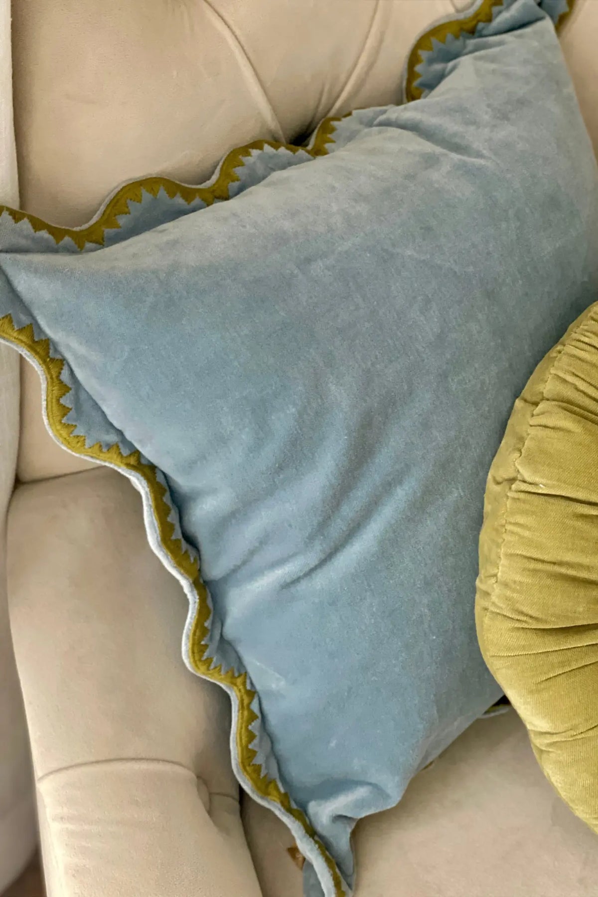 Mirage Scallop Soft Blue Cushion Cover SanctuaryLiving