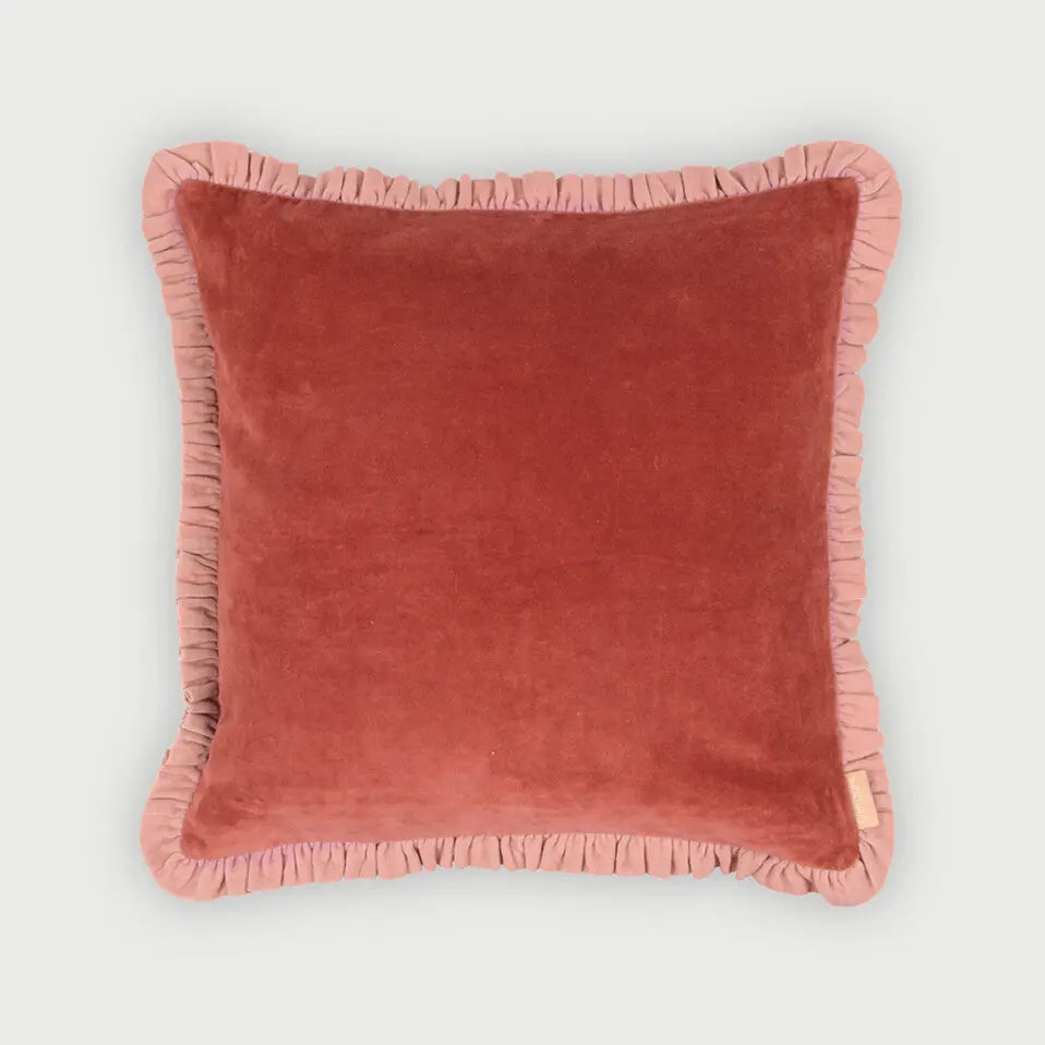 Jasper Ruffle Rhubarb Cushion Cover SanctuaryLiving