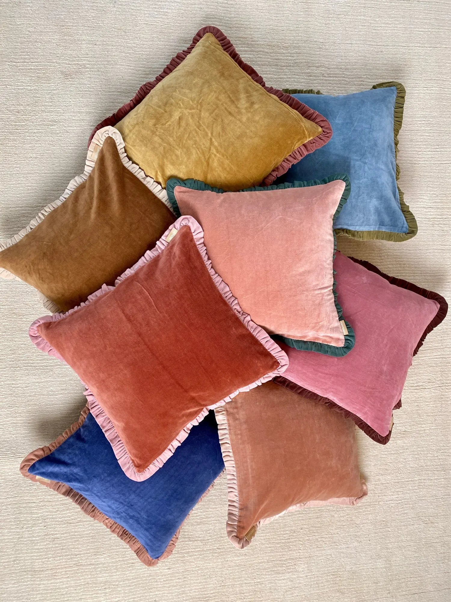 Jasper Ruffle Rhubarb Cushion Cover SanctuaryLiving