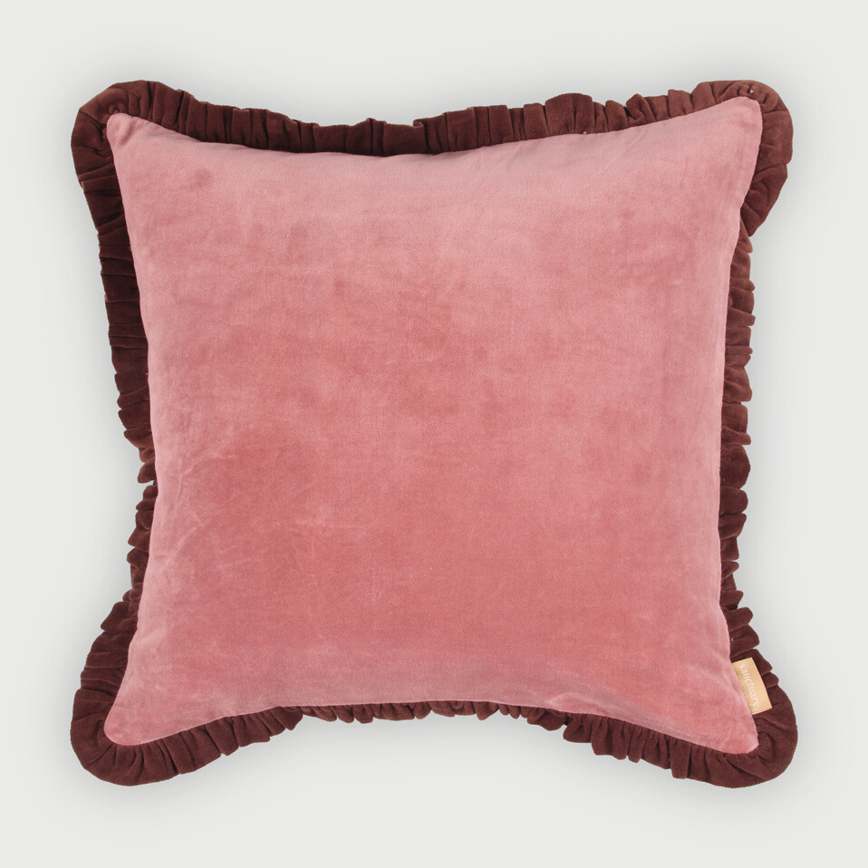 Jasper Ruffle Raspberry Cushion Cover