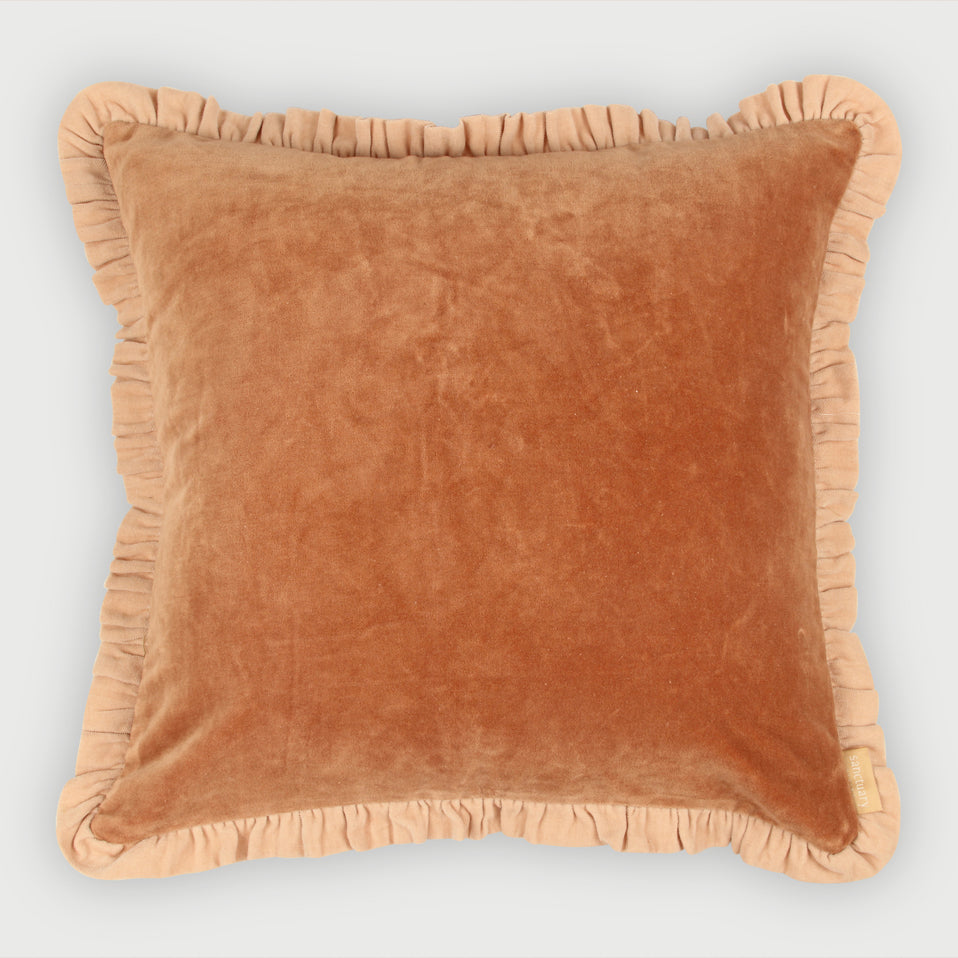 Jasper Ruffle Spice Cushion Cover
