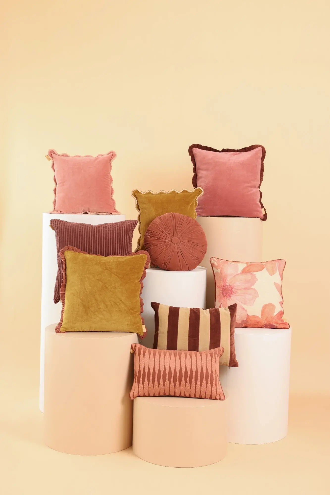 Jasper Ruffle Deep Ochre Cushion Cover SanctuaryLiving