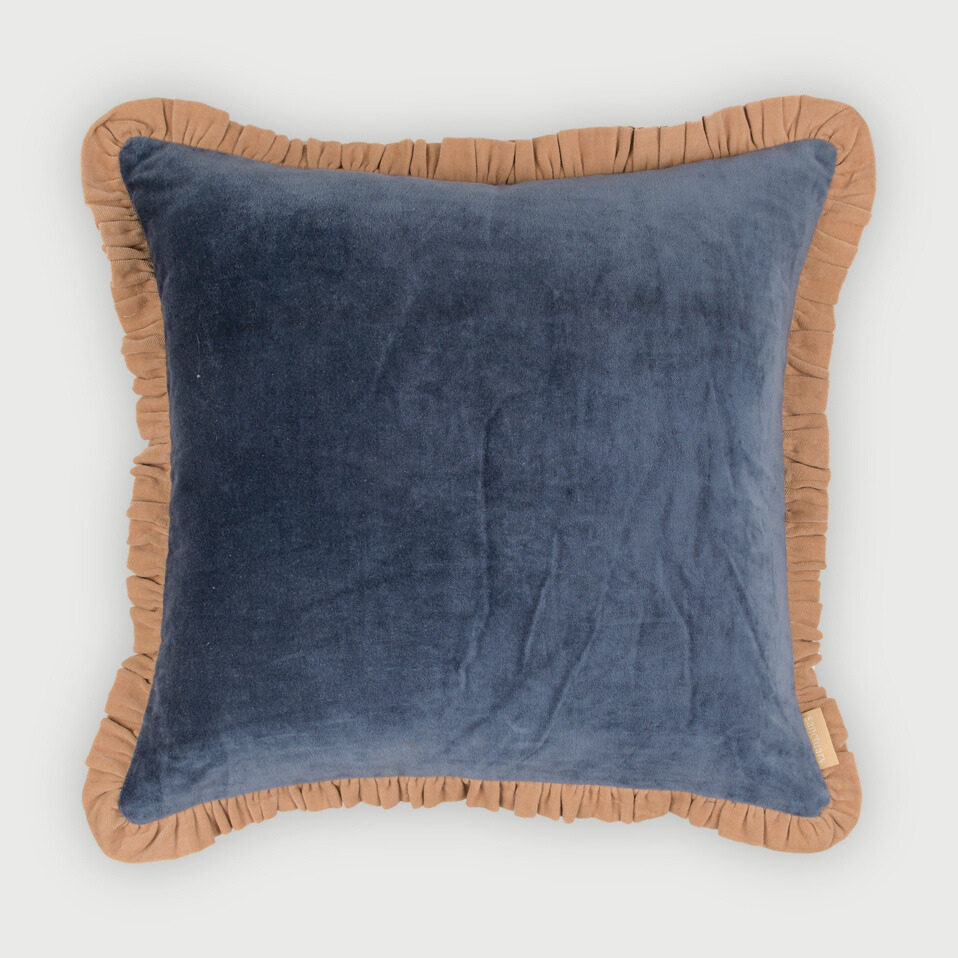 Jasper Ruffle Cobalt Blue Cushion Cover