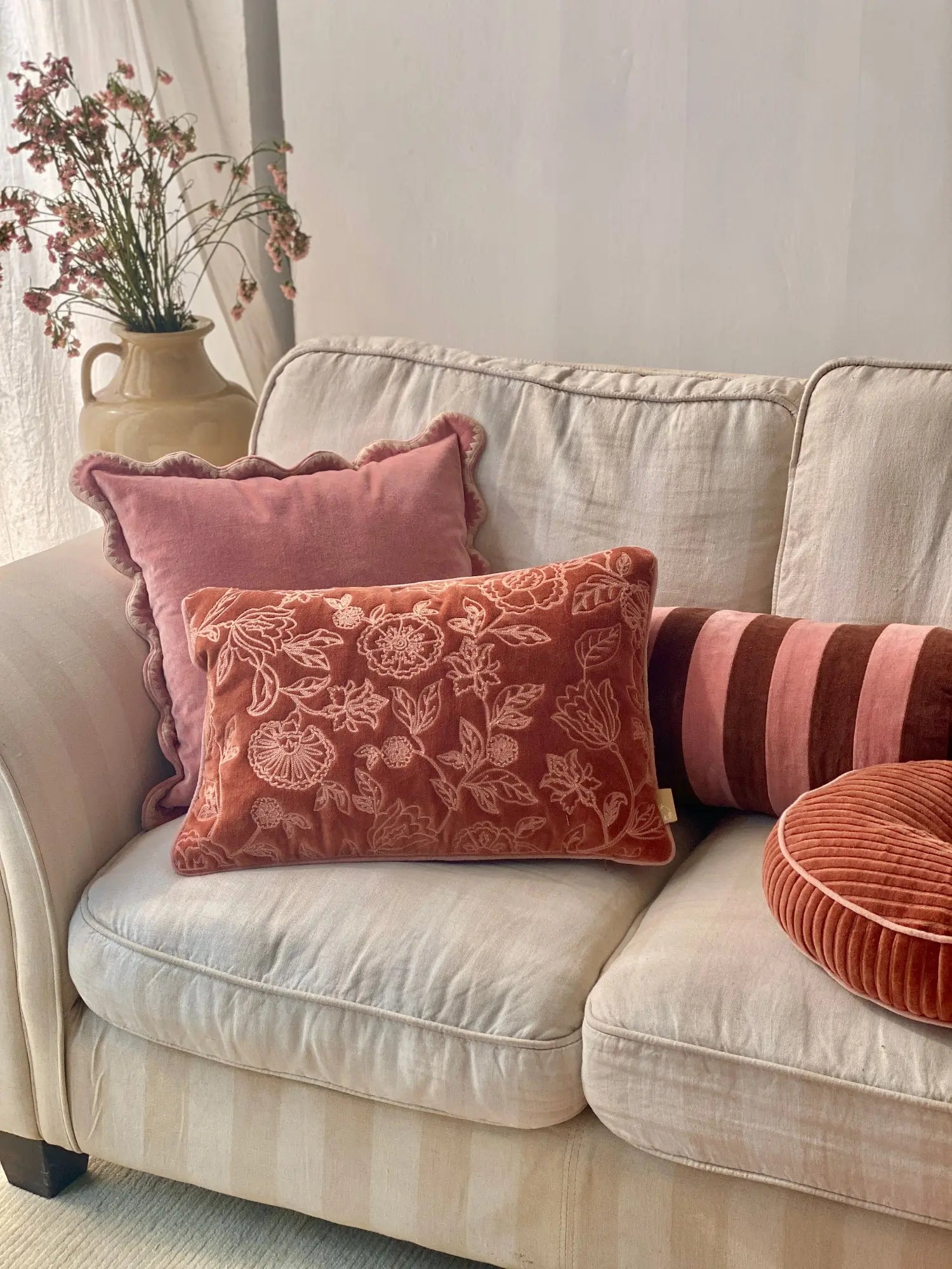 Holly Berry Striped Bolster Cover SanctuaryLiving