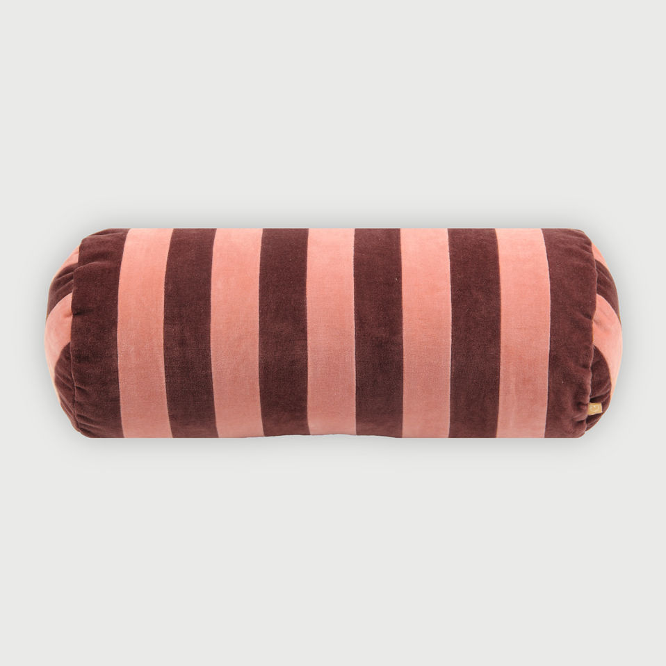 Holly Berry Striped Bolster Cover