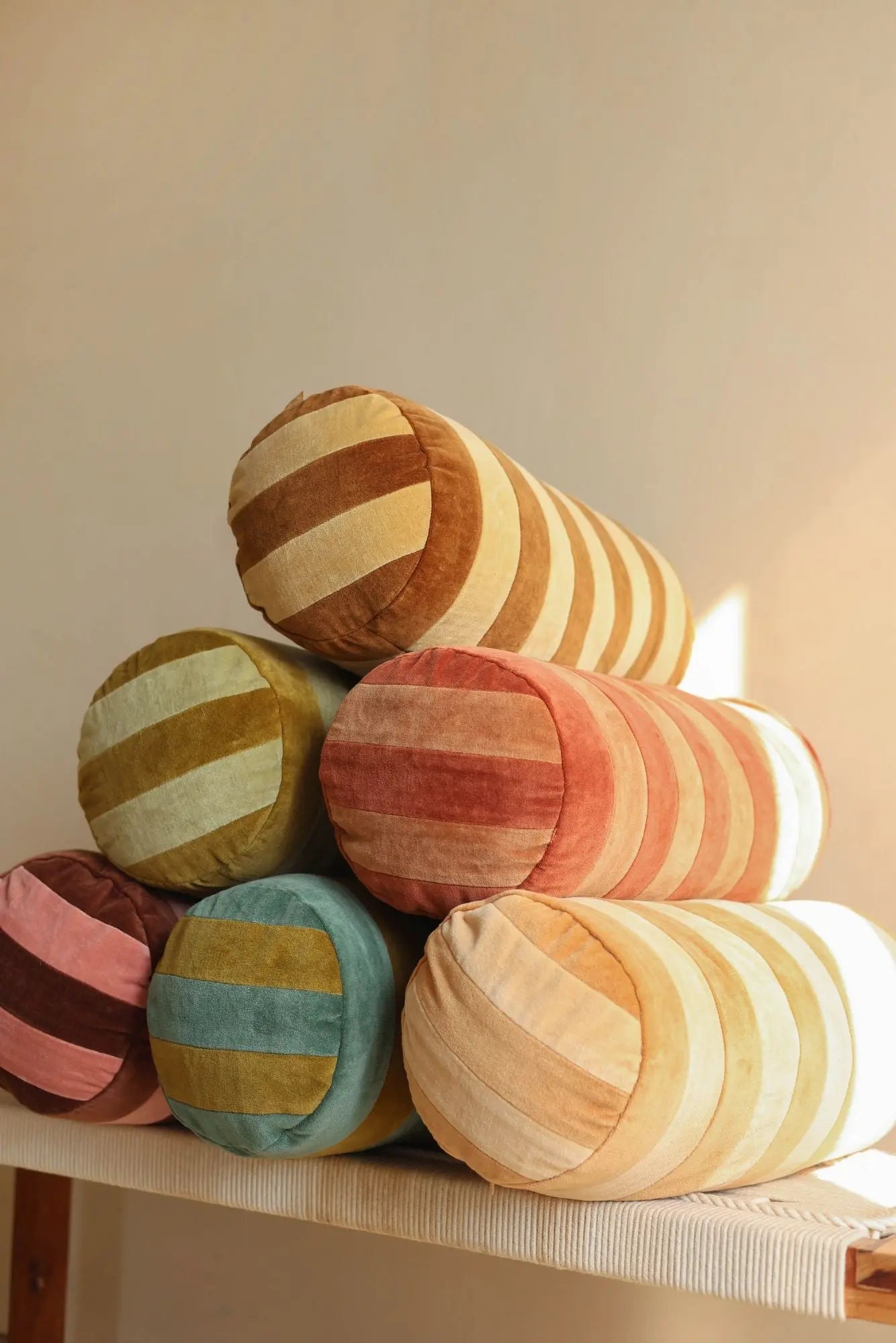 Holly Spice Striped Bolster Cover