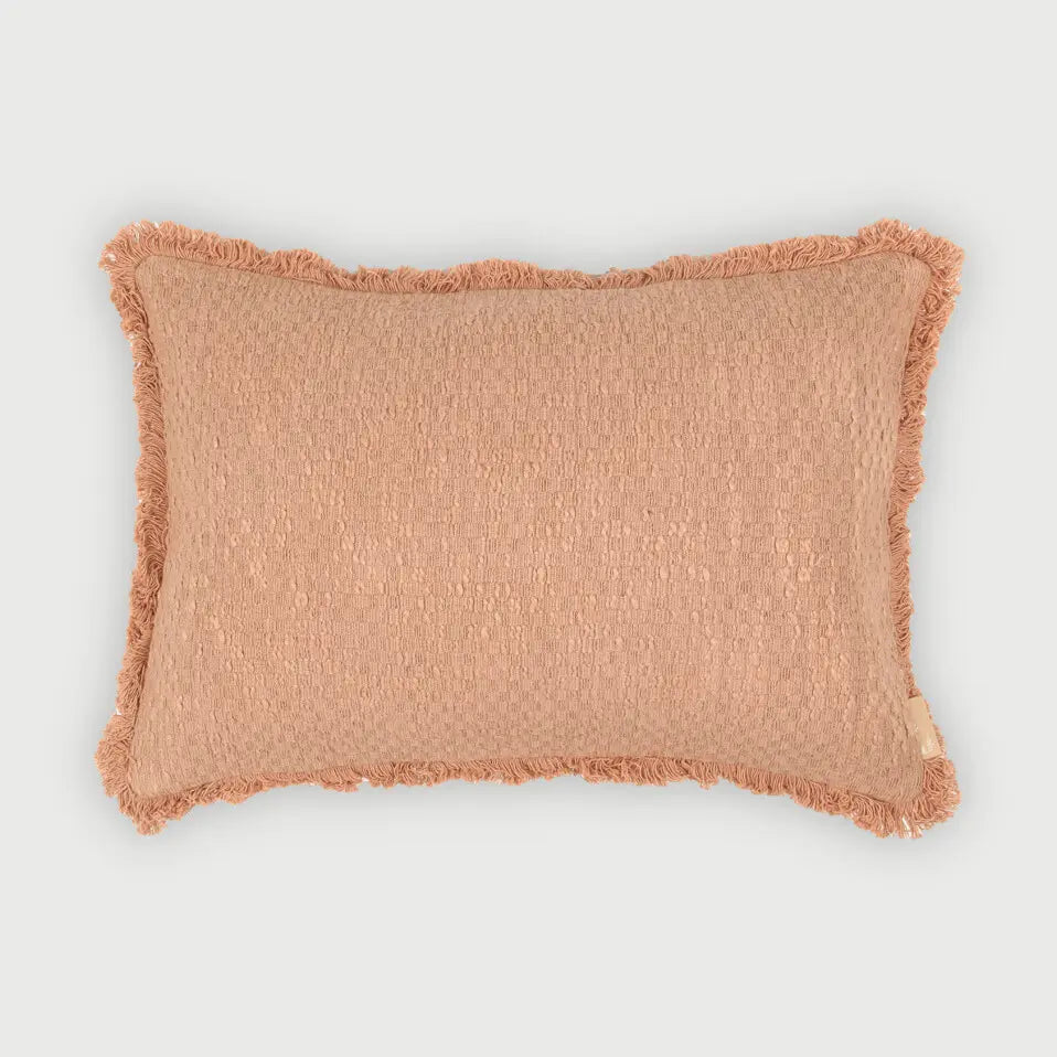 Reed Apricot Slub Oblong Cushion Cover SanctuaryLiving