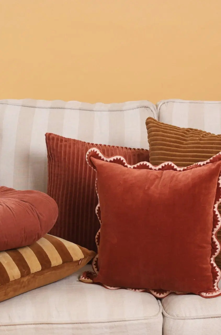 Luna Rhubarb Velvet Cushion Cover SanctuaryLiving