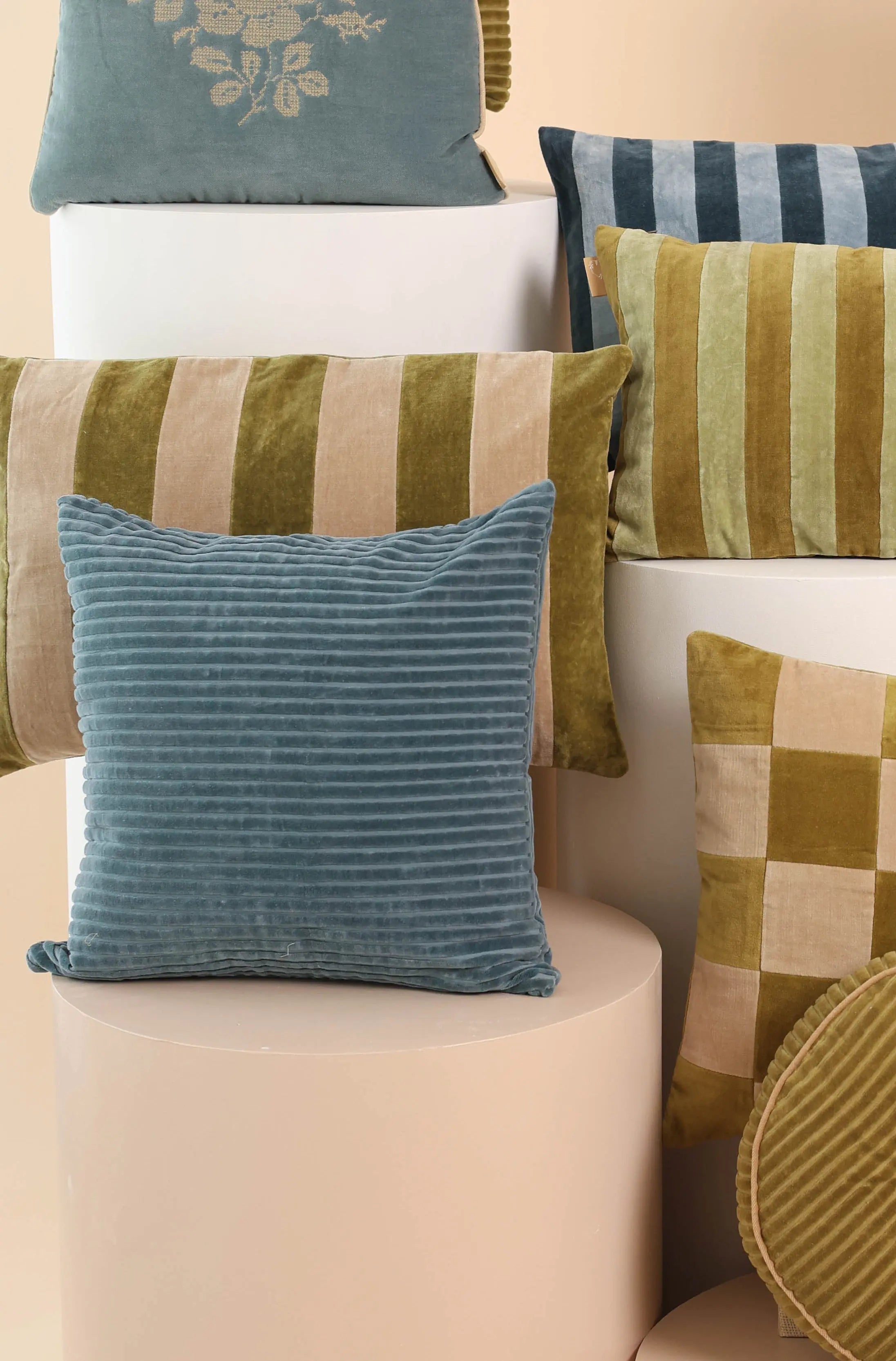 Luna Teal Velvet Cushion Cover SanctuaryLiving