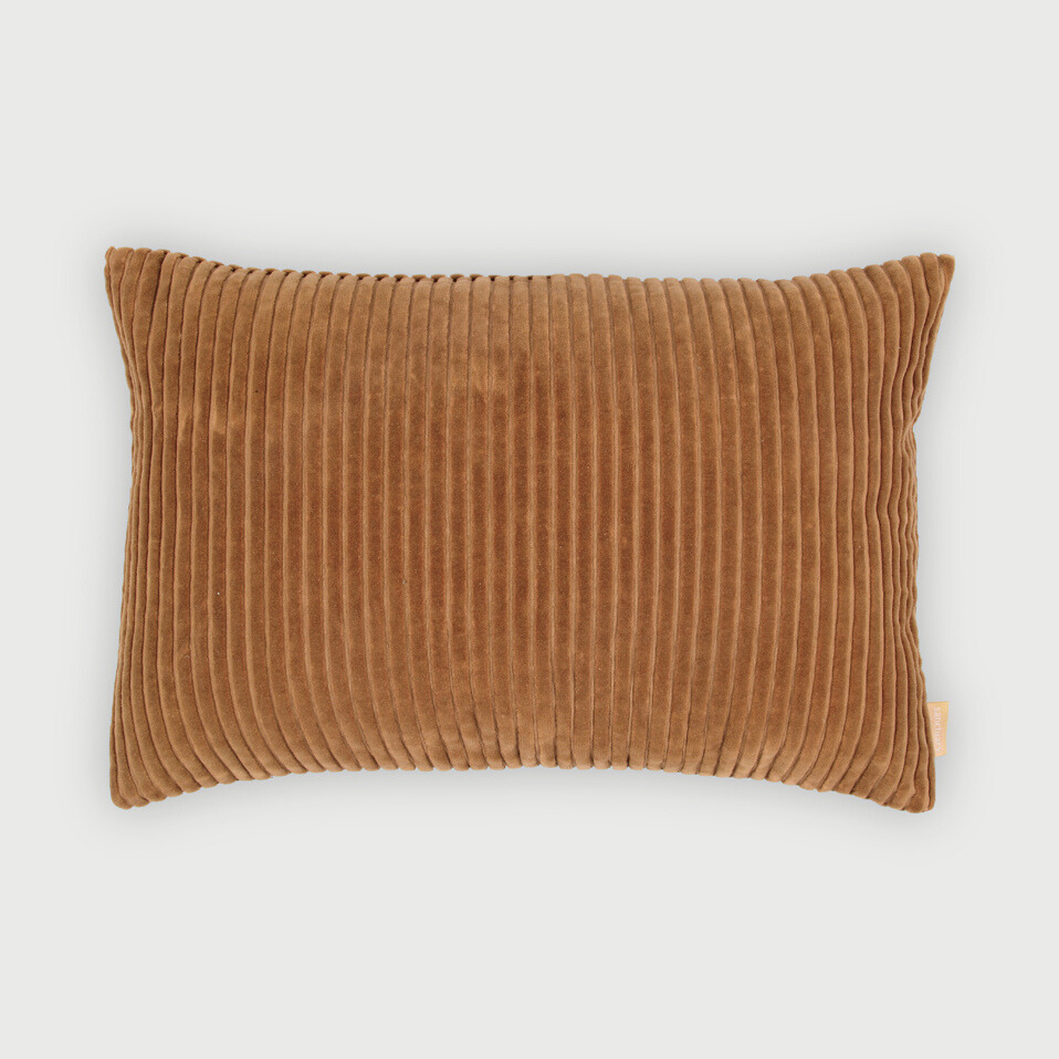 Luna Tan Brown Velvet Oblong Cushion Cover