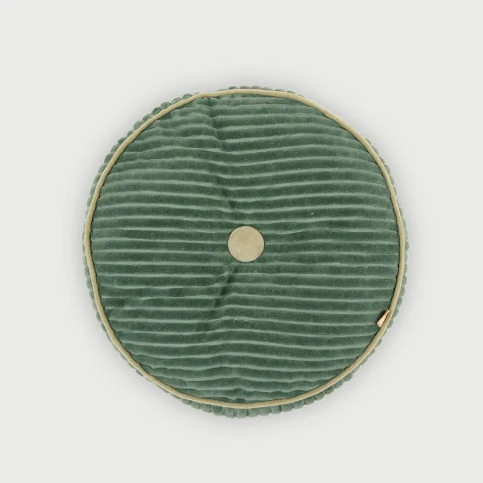 Luna Eucalyptus Velvet Round Cushion