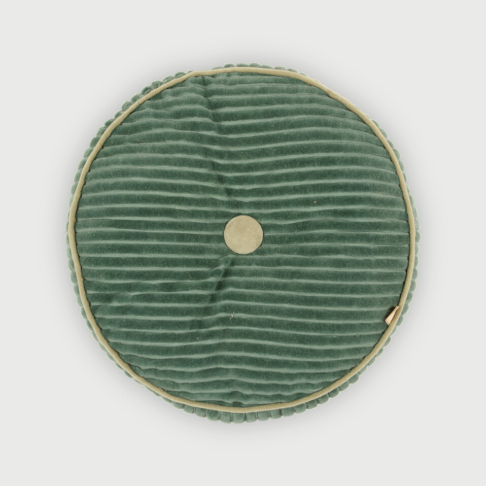 Luna Eucalyptus Velvet Round Cushion