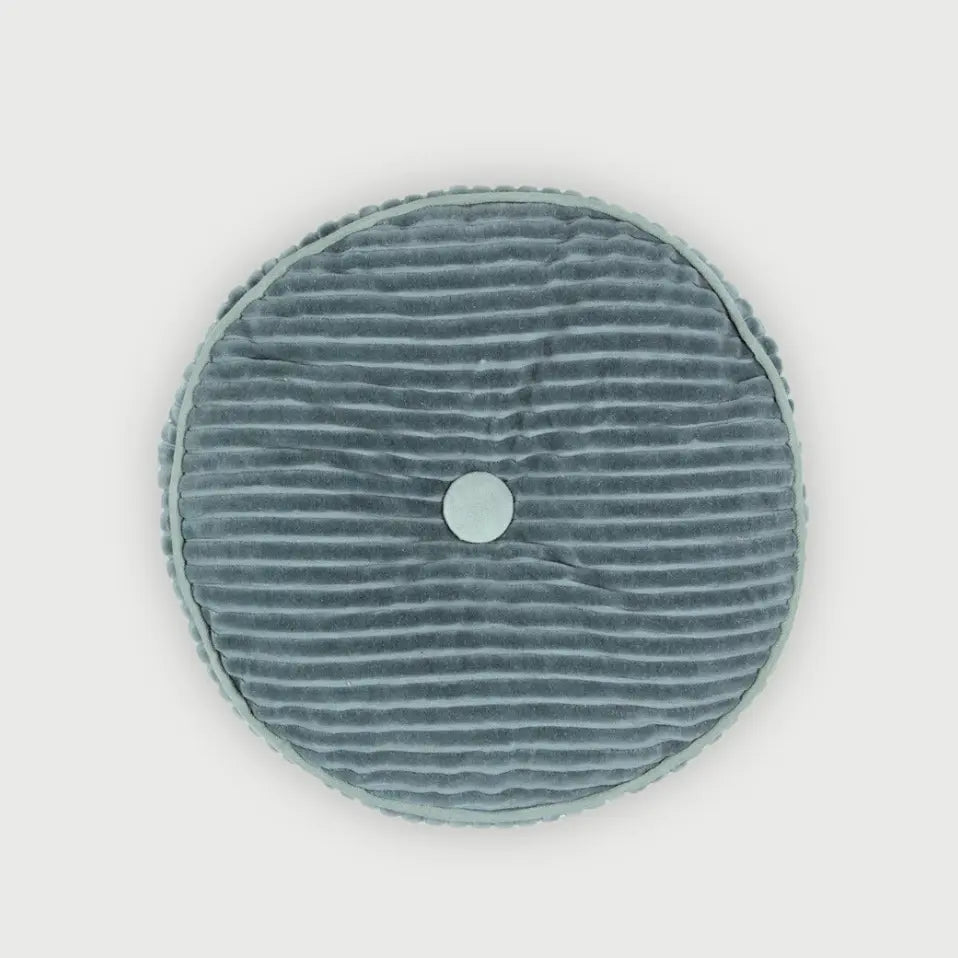 Luna Teal Velvet Round Cushion SanctuaryLiving