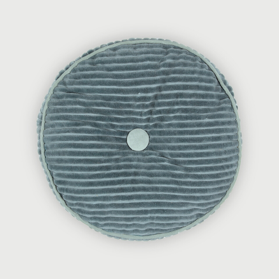 Luna Teal Velvet Round Cushion