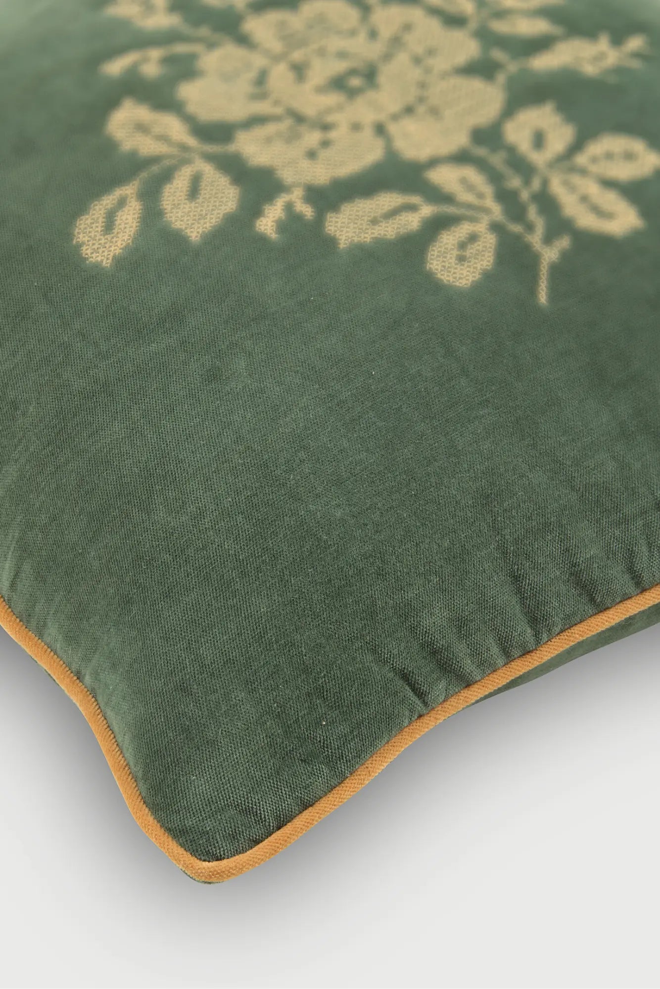 Camellia Eucalyptus Cross Stitch Cushion Cover SanctuaryLiving