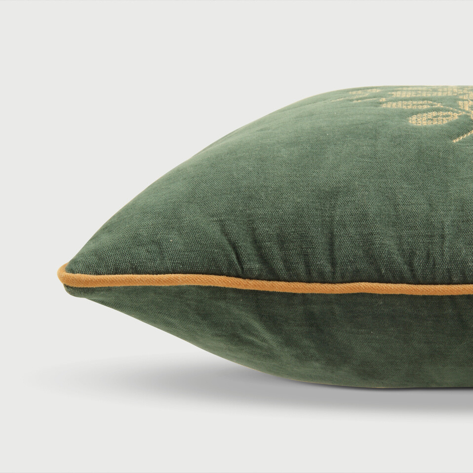 Camellia Eucalyptus Cross Stitch Cushion Cover