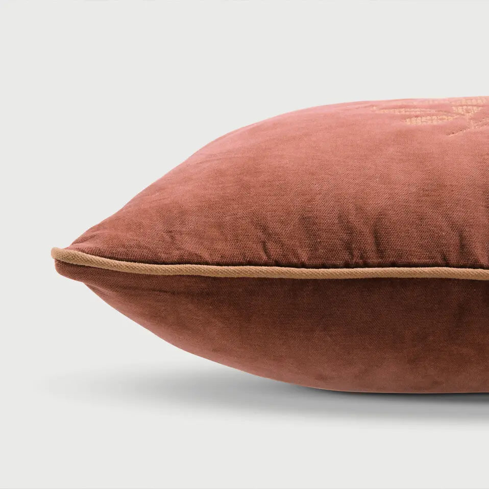 Camellia Rhubarb Cross Stitch Cushion Cover SanctuaryLiving