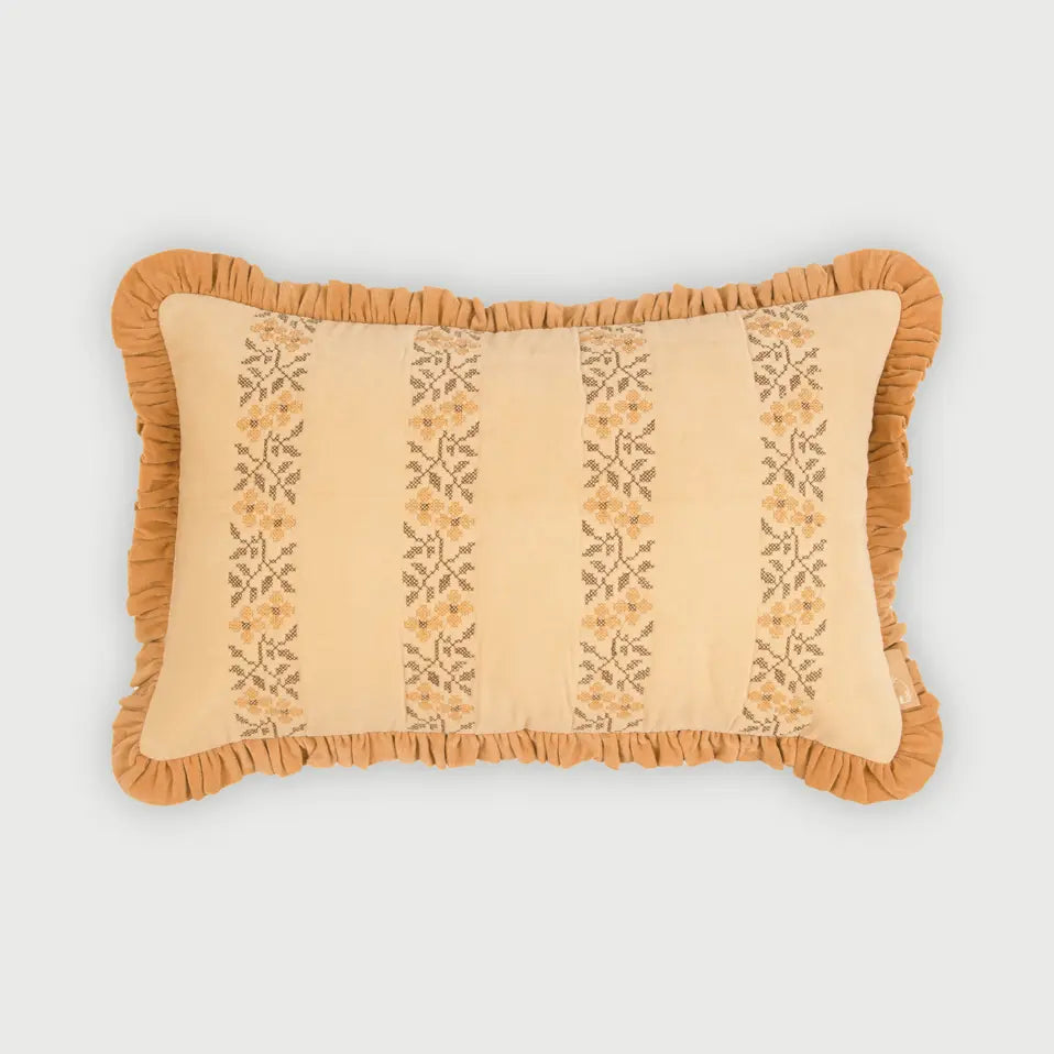 Heather Sunset Cross Stitch Oblong Cushion Cover SanctuaryLiving