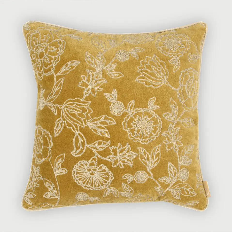 Rosabelle Chintz Deep Ochre Cushion Cover SanctuaryLiving