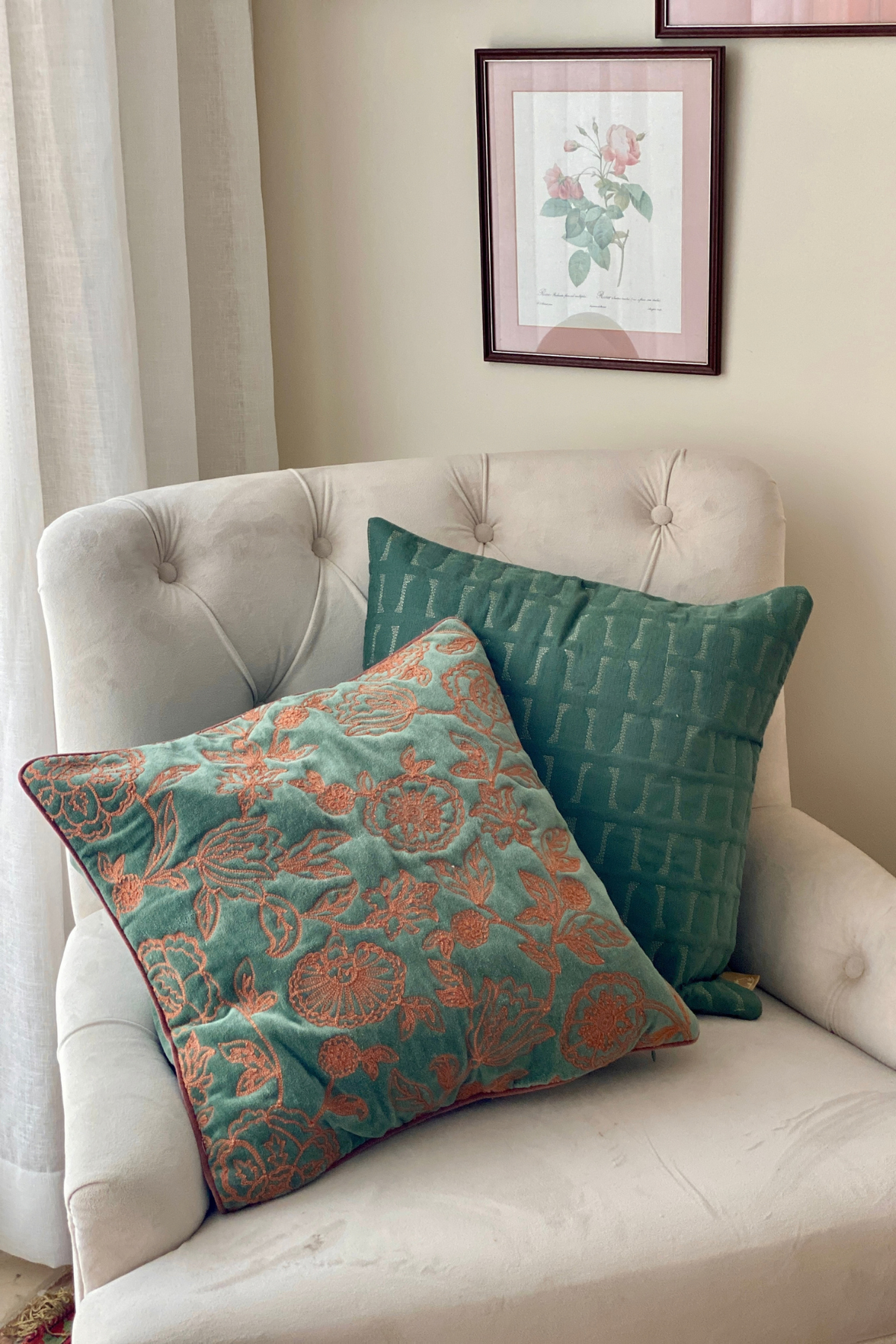 Rosabelle Chintz Eucalyptus Cushion Cover