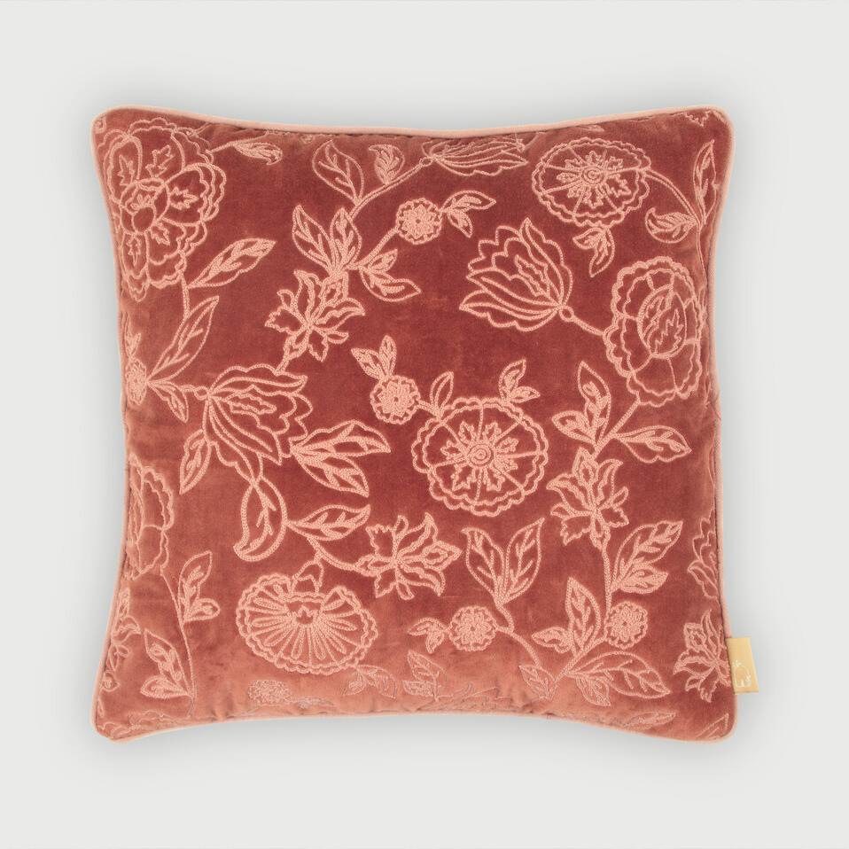 Rosabelle Chintz Rhubarb Cushion Cover