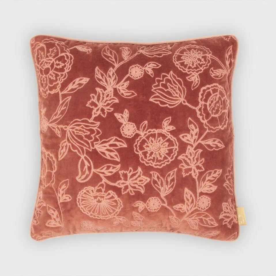 Rosabelle Chintz Rhubarb Cushion Cover SanctuaryLiving