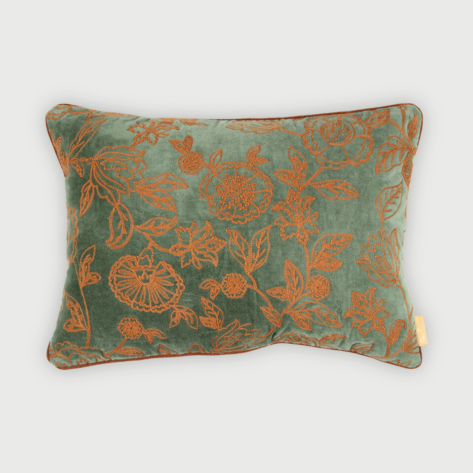Rosabelle Chintz Eucalyptus Oblong Cushion Cover
