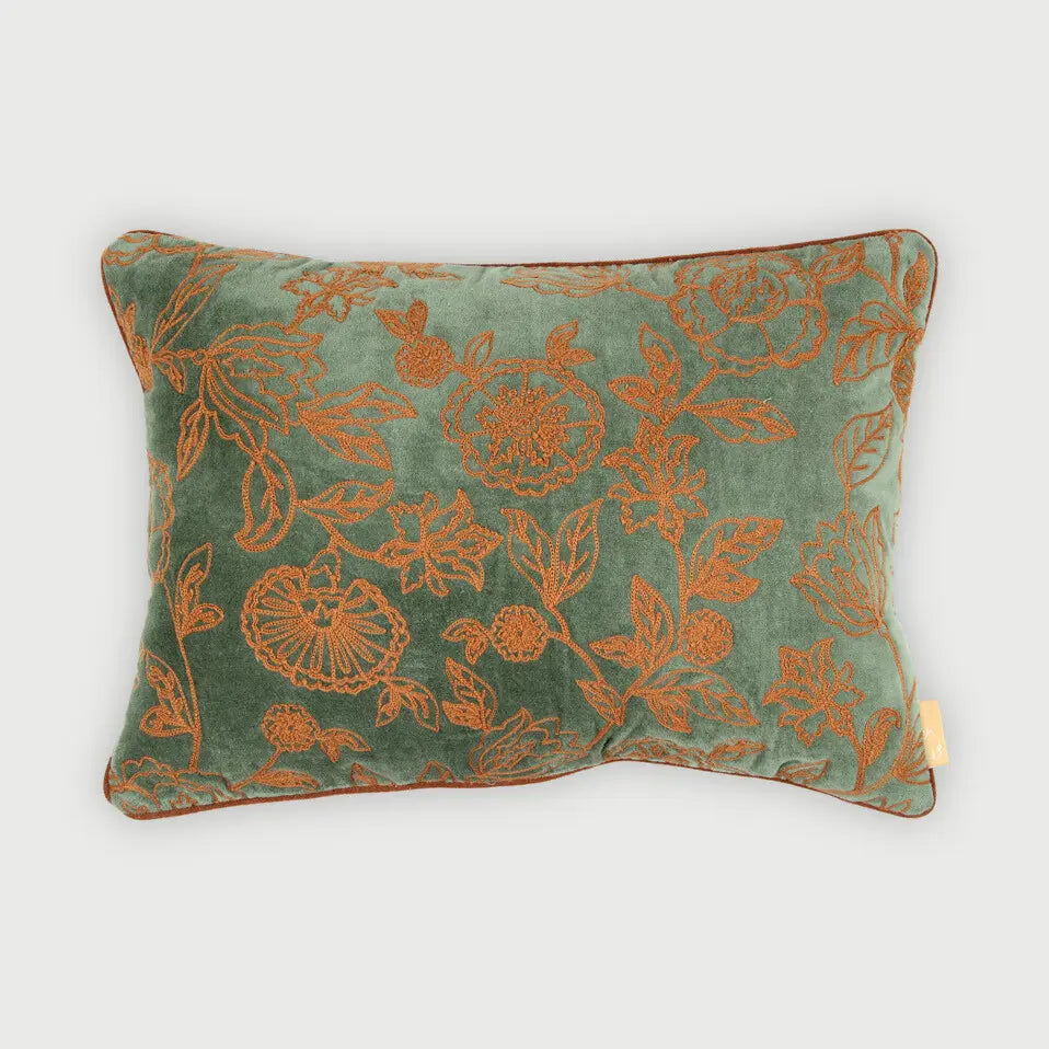 Rosabelle Chintz Eucalyptus Oblong Cushion Cover SanctuaryLiving