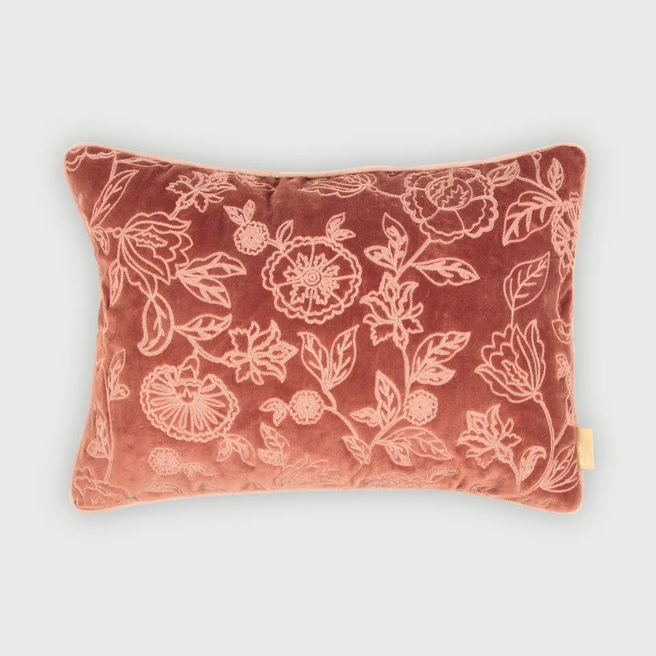 Rosabelle Chintz Rhubarb Oblong Cushion Cover SanctuaryLiving