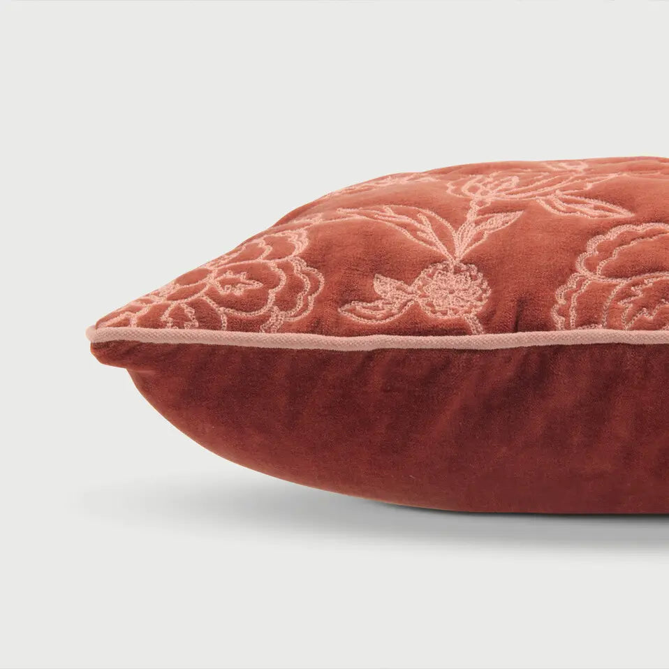 Rosabelle Chintz Rhubarb Oblong Cushion Cover SanctuaryLiving