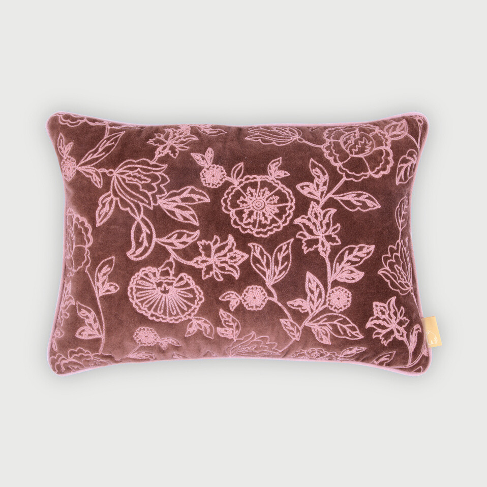 Rosabelle Chintz Berry Oblong Cushion Cover